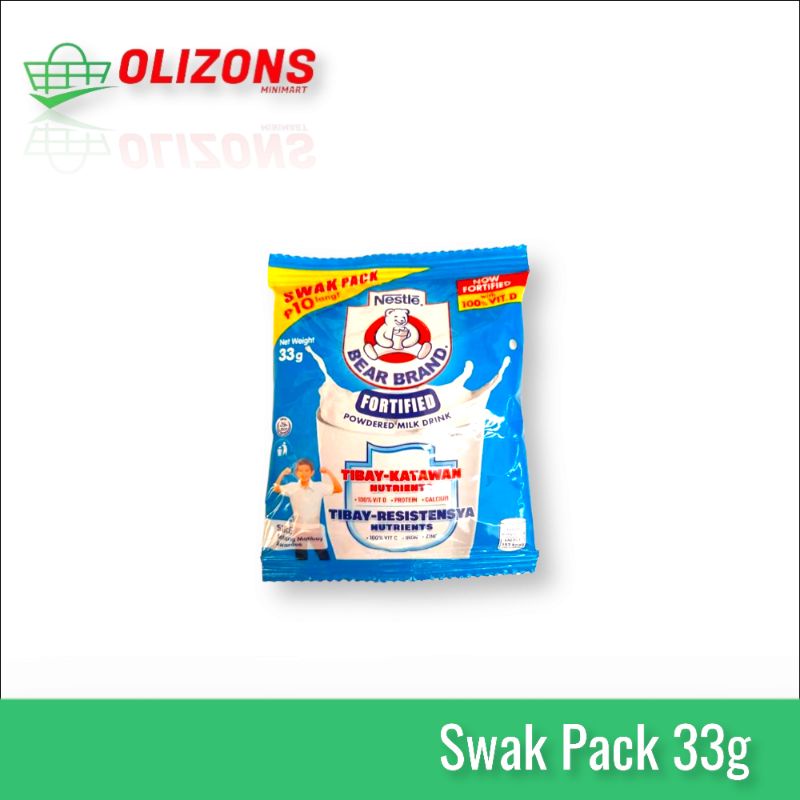 Bear Brand Fortified Powdered Milk Swak Pack 33g Shopee Philippines
