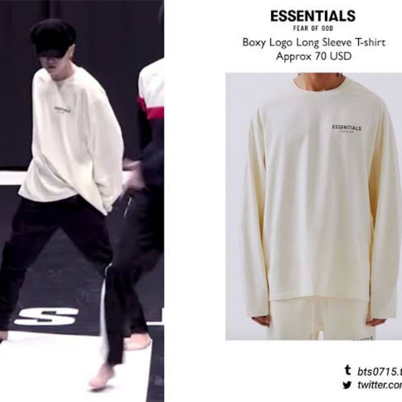Bts Suga Essentials Fear Of God Long Sleeve TShirt Free Photo Shopee