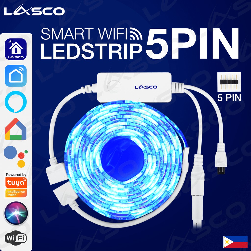 LASCO 5 PIN SMART WIFI LED Strip Light Starter Set 2 Meters Multicolor
