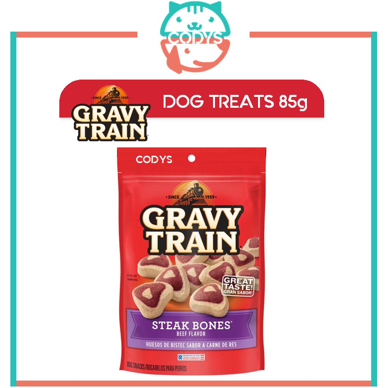 GRAVY TRAIN Steak Bones in Beef Flavor Dog Treats (85g) Shopee