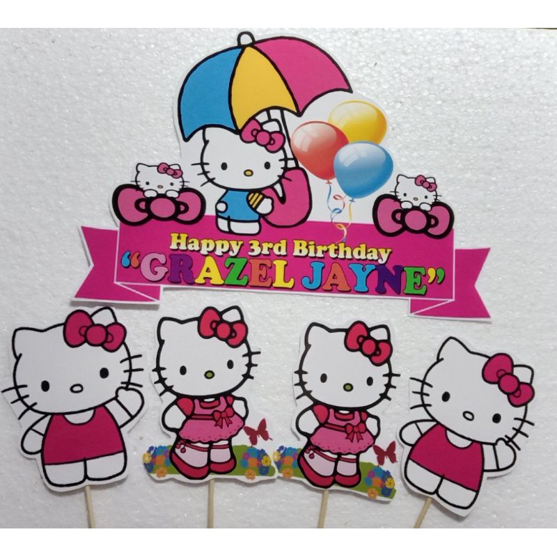 Hello Kitty Cake Topper Printable PNG Digital Download Vectorency