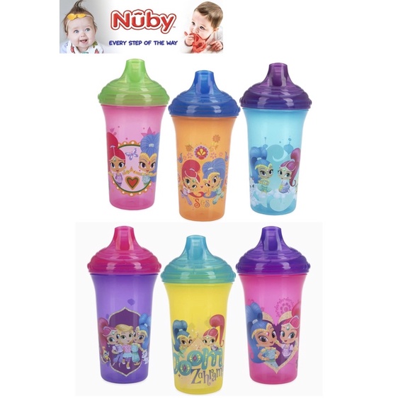 Nuby No Spill Easy Sippy Cups with VariFlo Valve Hard Spout