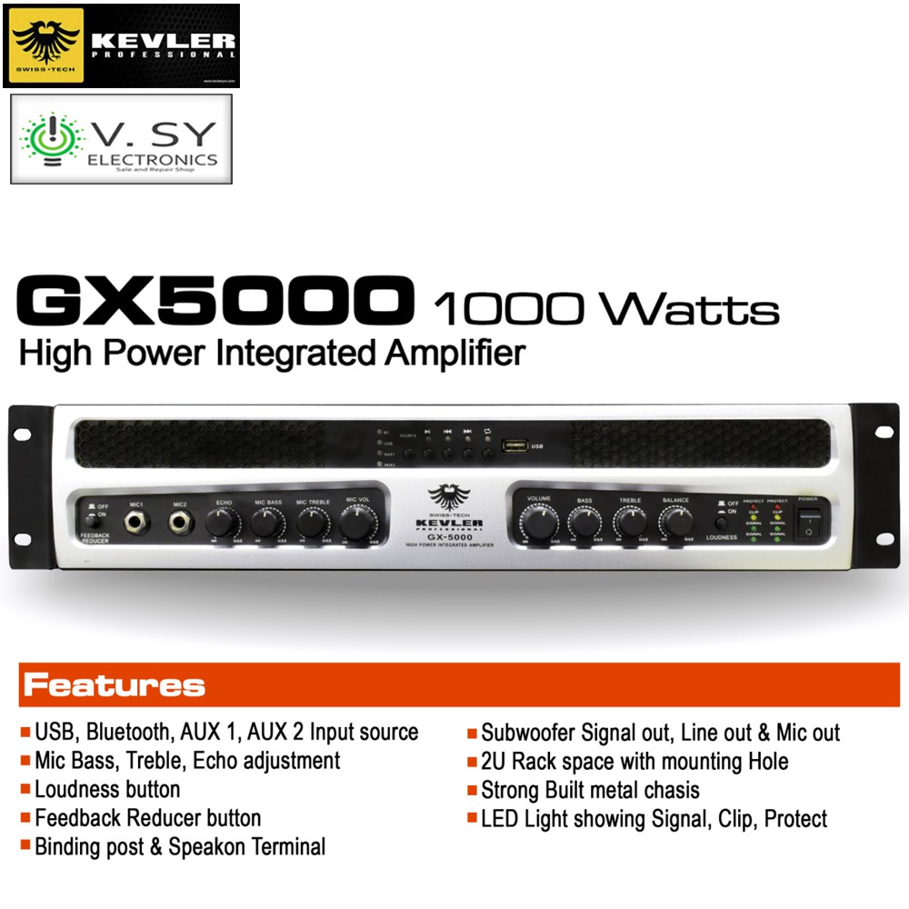 2021 Original Kevler GX5000 1000W X2 Professional Power Amplifier GX