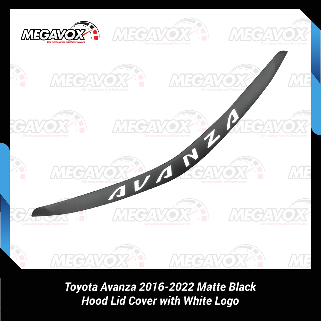 Toyota Avanza 20162021 Hood Lid Cover Matte Black with White Logo