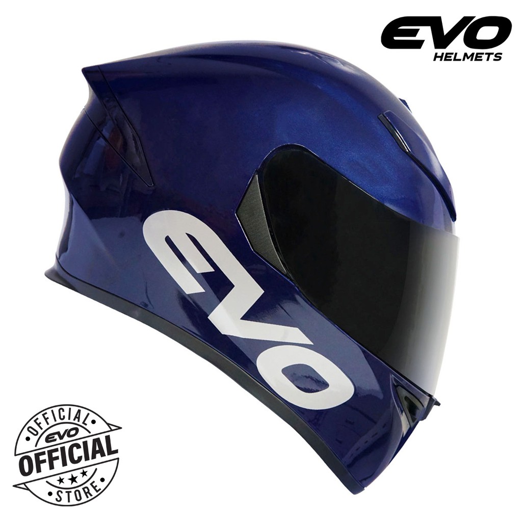 EVO GSX 3000 Glossy Metallic Blue Full Face Dual Visor Helmet Shopee