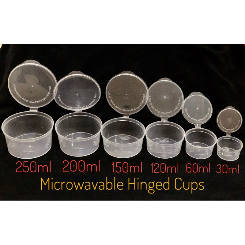 Hinged Cups Microwavable 20ml, 30ml, 60ml, 120ml Shopee Philippines