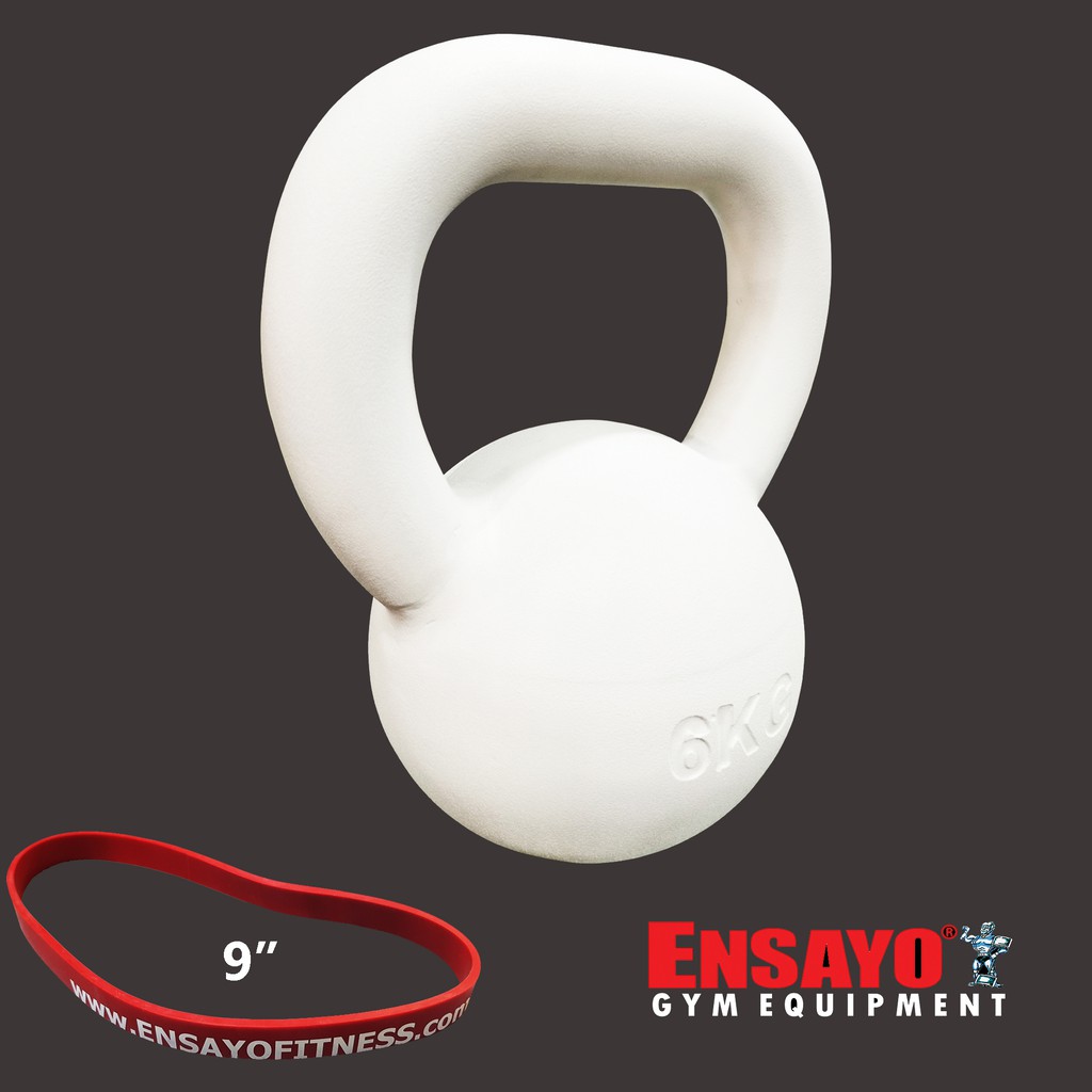 ENSAYO Steel KETTLEBELL 6Kg Gravity 13Lbs KB Free MiniBand Red