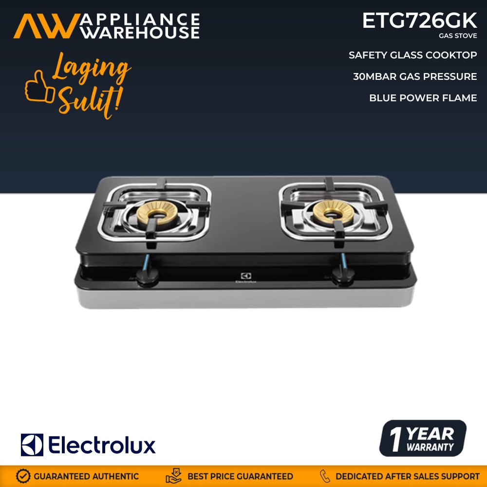 Electrolux ETG726GK 2 Burner Tempered Glass Tabletop Gas Stove Shopee