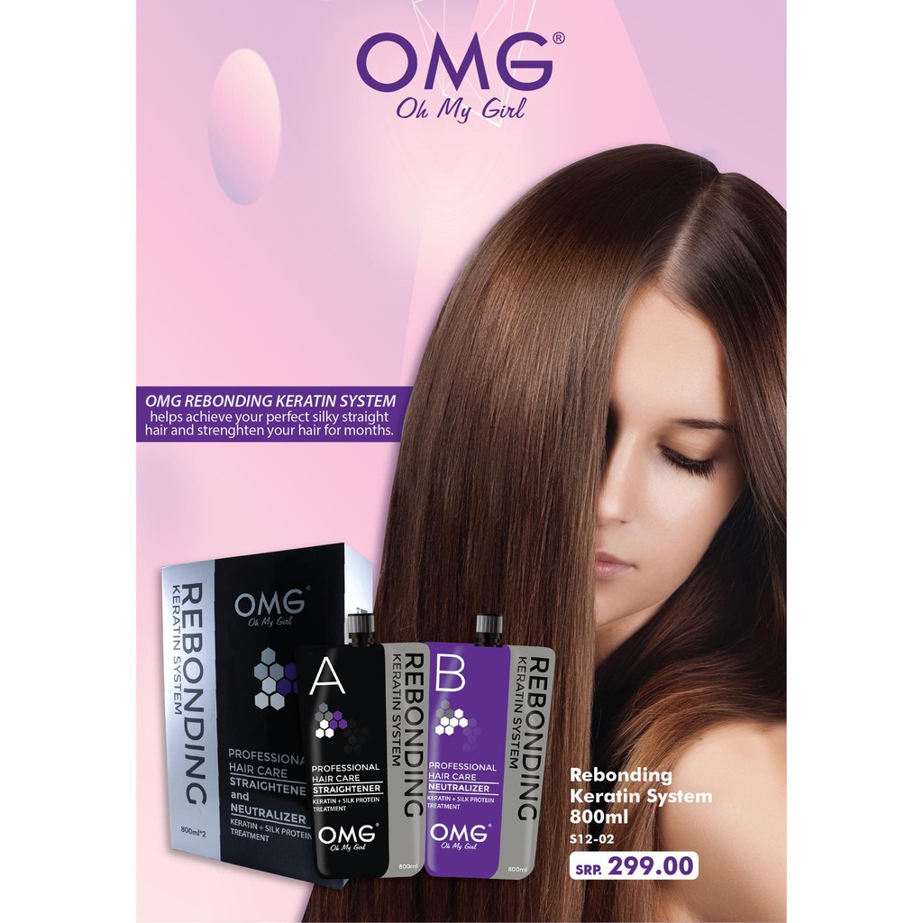 OMG Hair Rebonding System Pack 800ML, REBOND, HAIR STRAIGHT Shopee