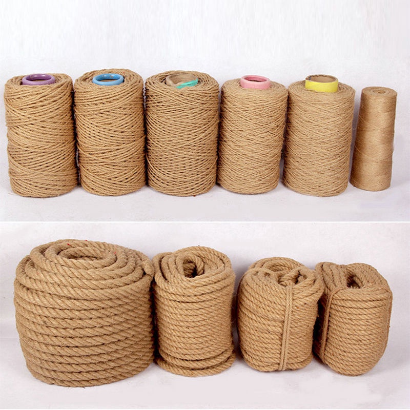 50m DIY Cat Scratcher Rope Jute Rope Twisted Sisal Rope Replacement Cat