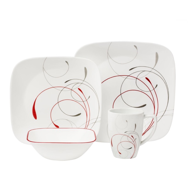 (Ready Stock!!) Corelle Splendor 16pc Square Dinnerware Set (1101053