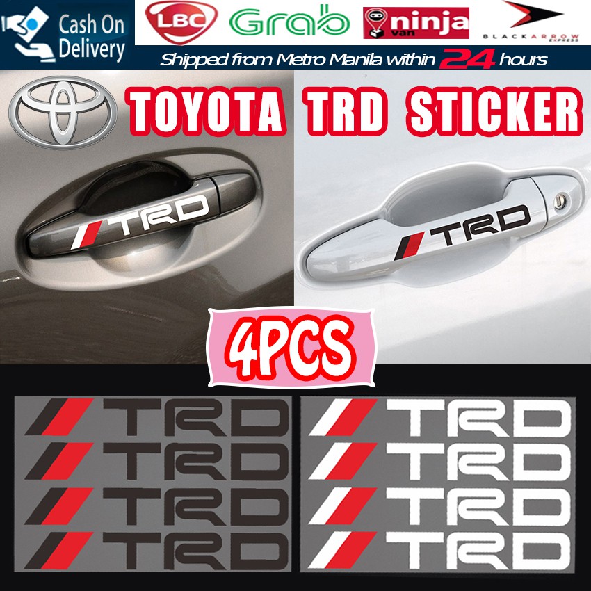 Reflective Sticker TRD Car Doorknob Auto Decoration TOYOTA Shopee