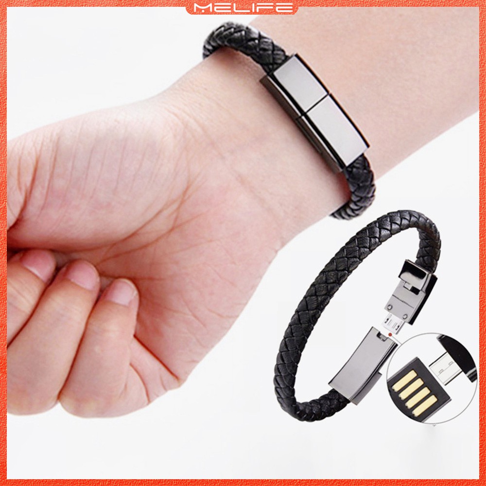 USB Charging Cable Bracelet Data Sync Transmittion Cord Wristband For Android iOS Shopee