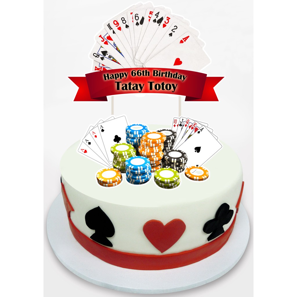 PLAYING CARDS THEME Cake topper (D1) Shopee Philippines