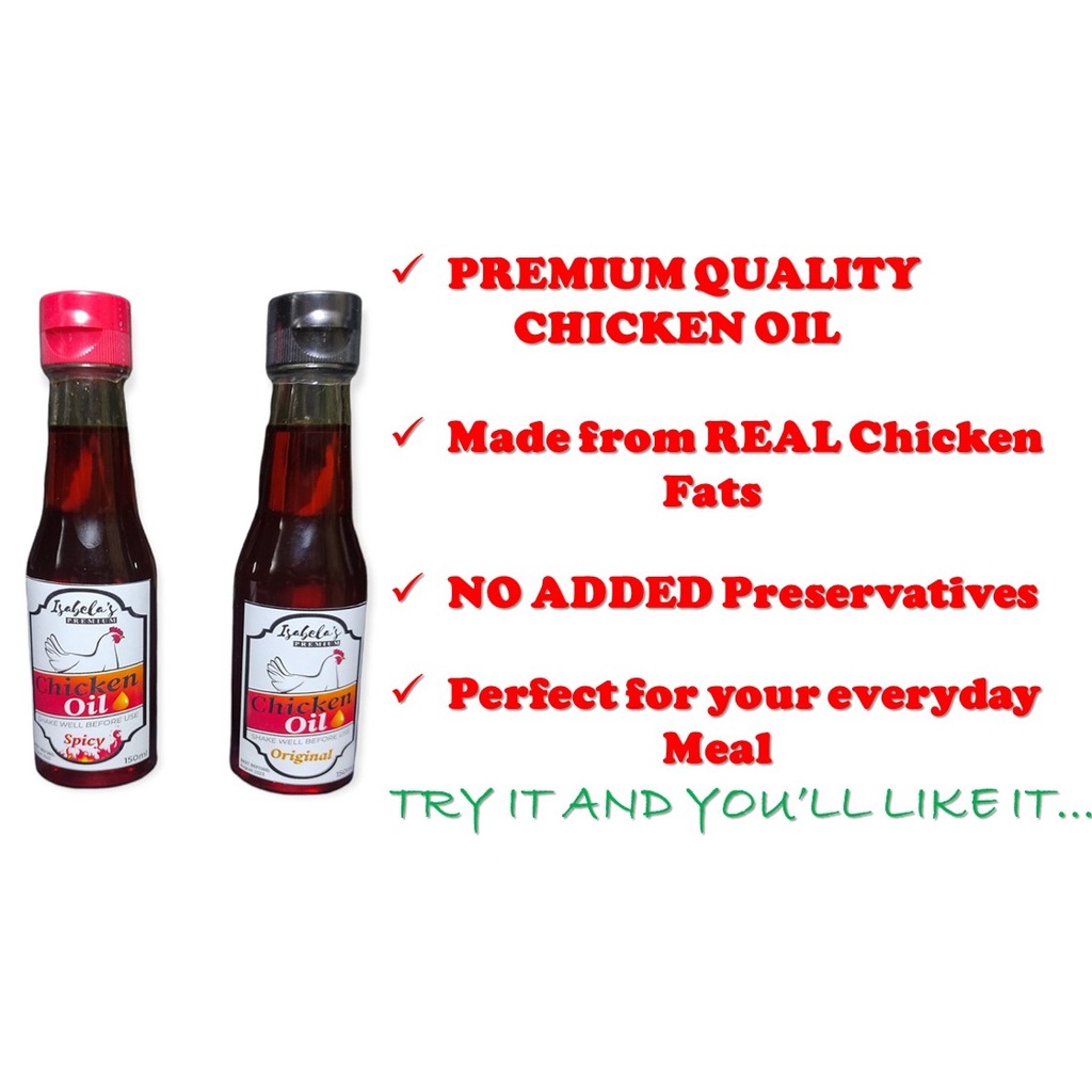 Isabela's Premium Chicken Oil 150mL ORIGINAL and SPICY Shopee Philippines