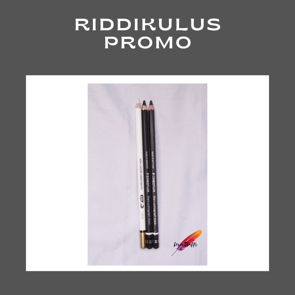 Riddikulus Promo Staedtler Black 8B and KOHINOOR Eraser Pencil