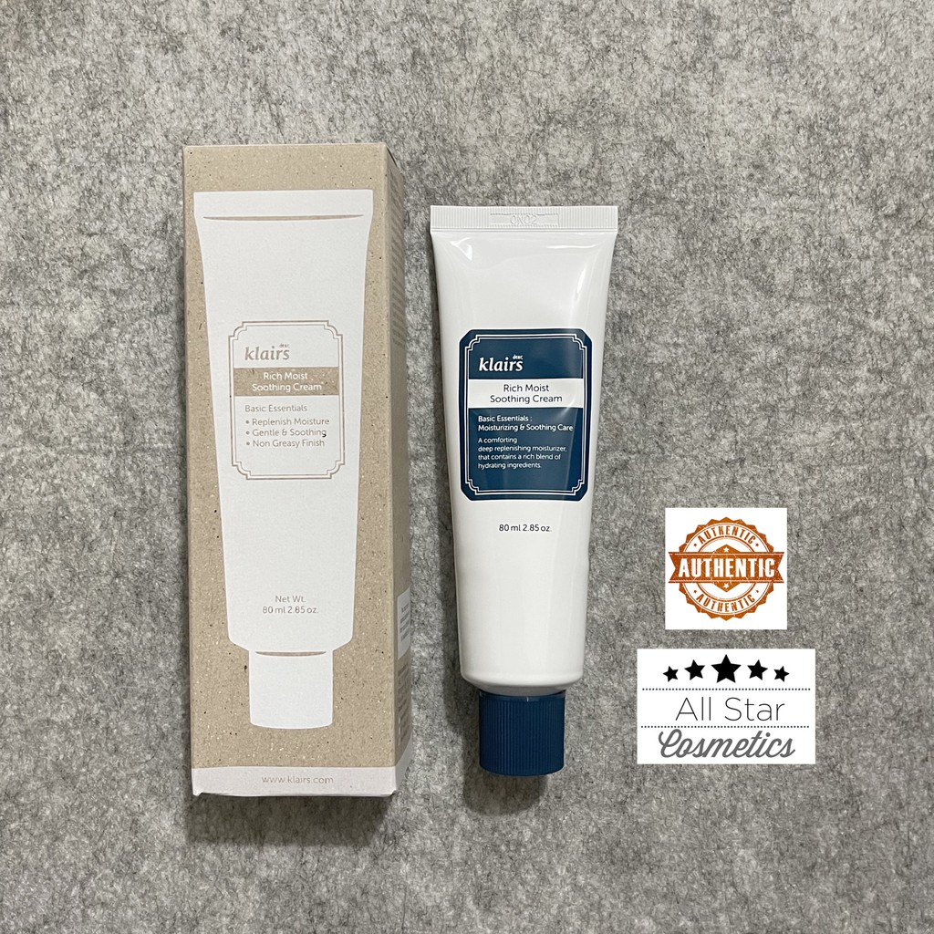 KLAIRS Rich Moist Soothing Cream 80ml (RENEWED 2021) Shopee Philippines