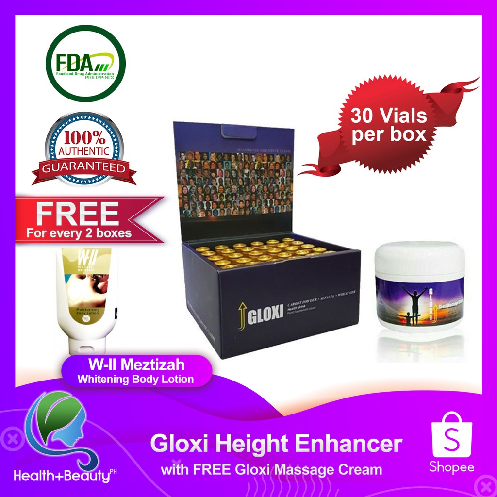 Gloxi Height Enhancer 100 AUTHENTIC W/ FREE CREAM NEW