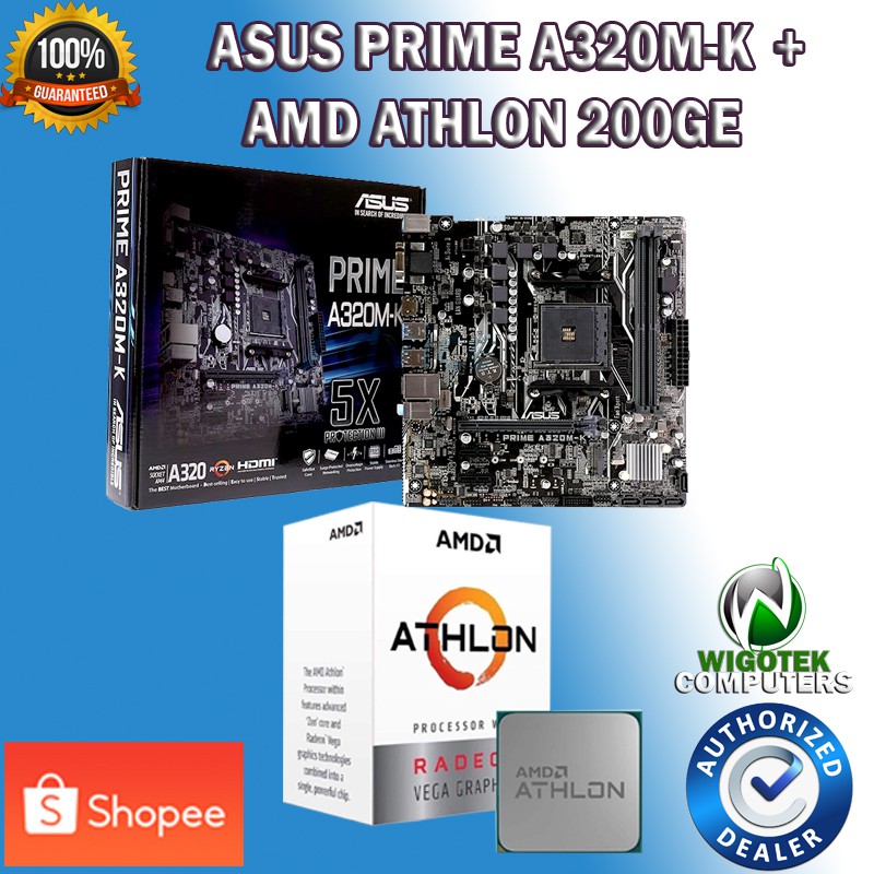 Asus PRIME A320MK with Bundle AMD Athlon 200GE 3.2GHz Shopee Philippines