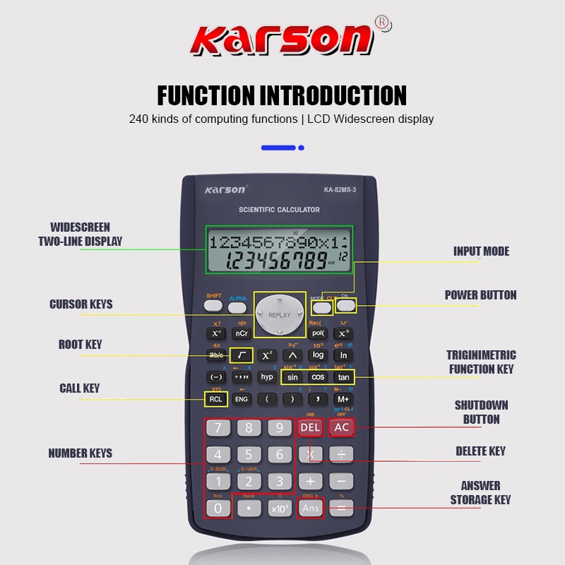 KARSON Function Calculator Scientific Calculator with Big Display