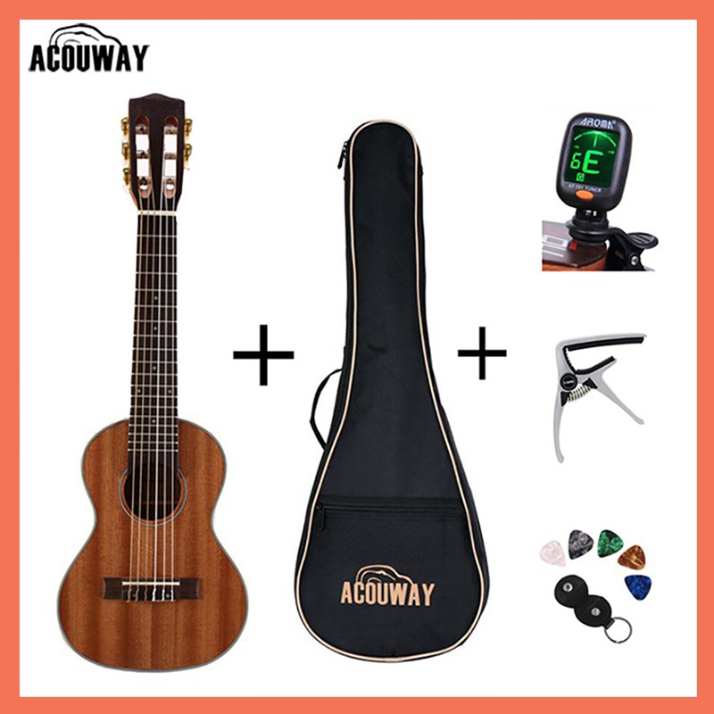 Acouway 28 inch Guitar Guitalele Guitarlele ukulele Sapele body 6