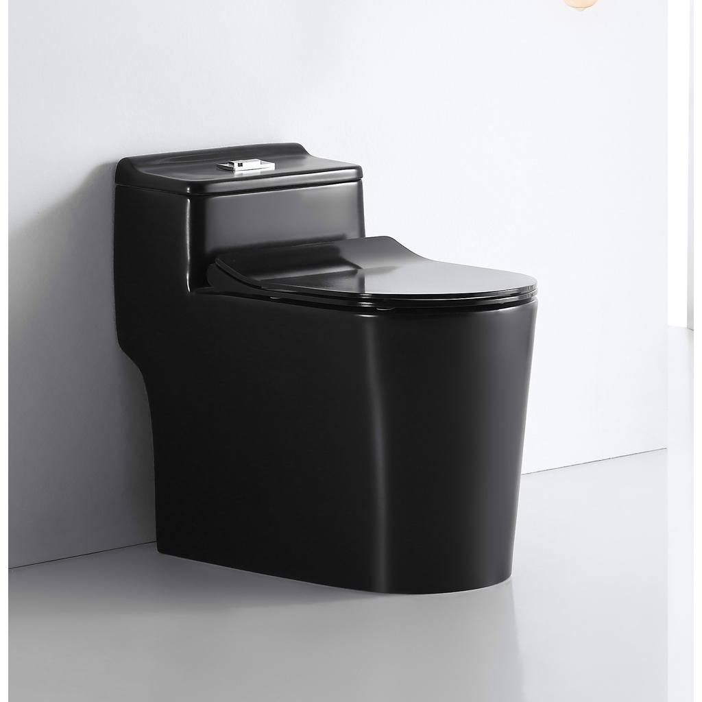 Modern Matte Black Toilet Bowl /1pc water closet / Matte Black water Closet /Soft closing seat