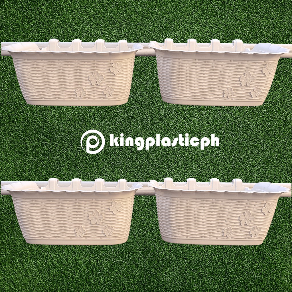 Medium Vertical Hanging Pot Plant Box Planters Rattan Floral Wall