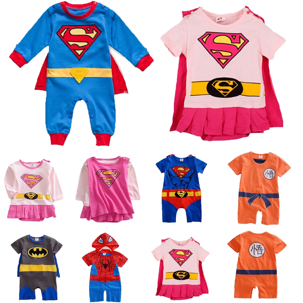 Infant Baby Boys Girls Superhero Costume Romper Playsuit Jumpsuit