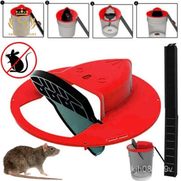 Reusable Smart Mouse Rat Trap Plastic Flip N Slide Bucket Lid Mousetrap