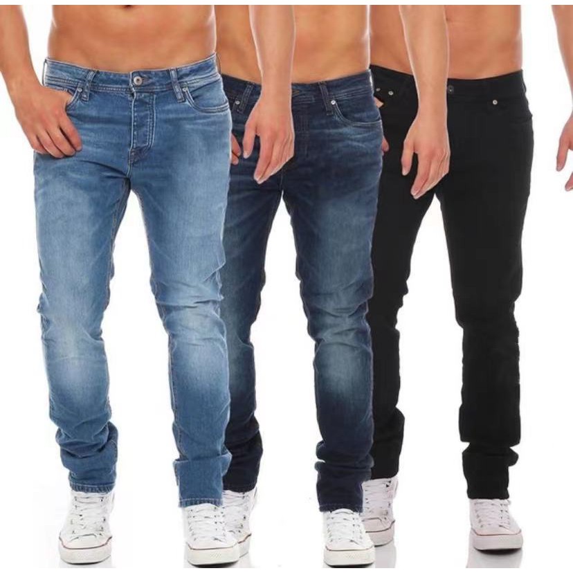 3 Colors Men's Stretchable Skinny Jeans For Everyday Wear ASMEN