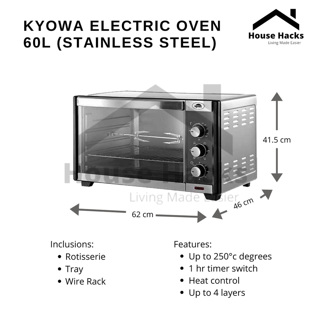 Kyowa Electric Oven 60L (Stainless Steel) KW 3338 Shopee Philippines