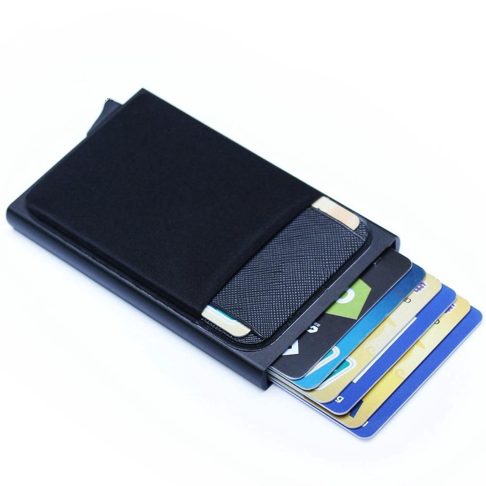 Ready Stock RFID Ridge Slim Black Carbon Fiber Credit Card Holder Metal