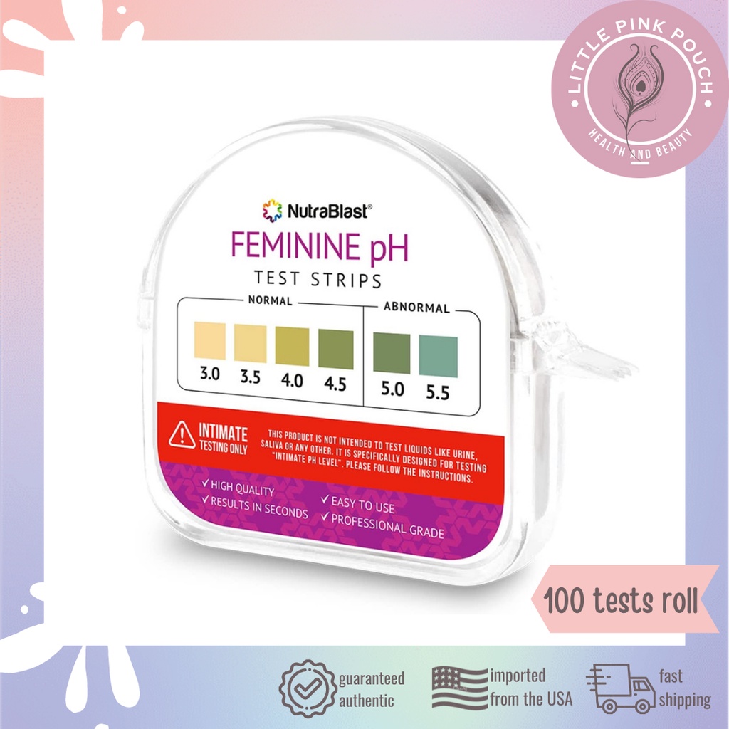 NutraBlast Feminine pH test strips monitor intimate health 100 test