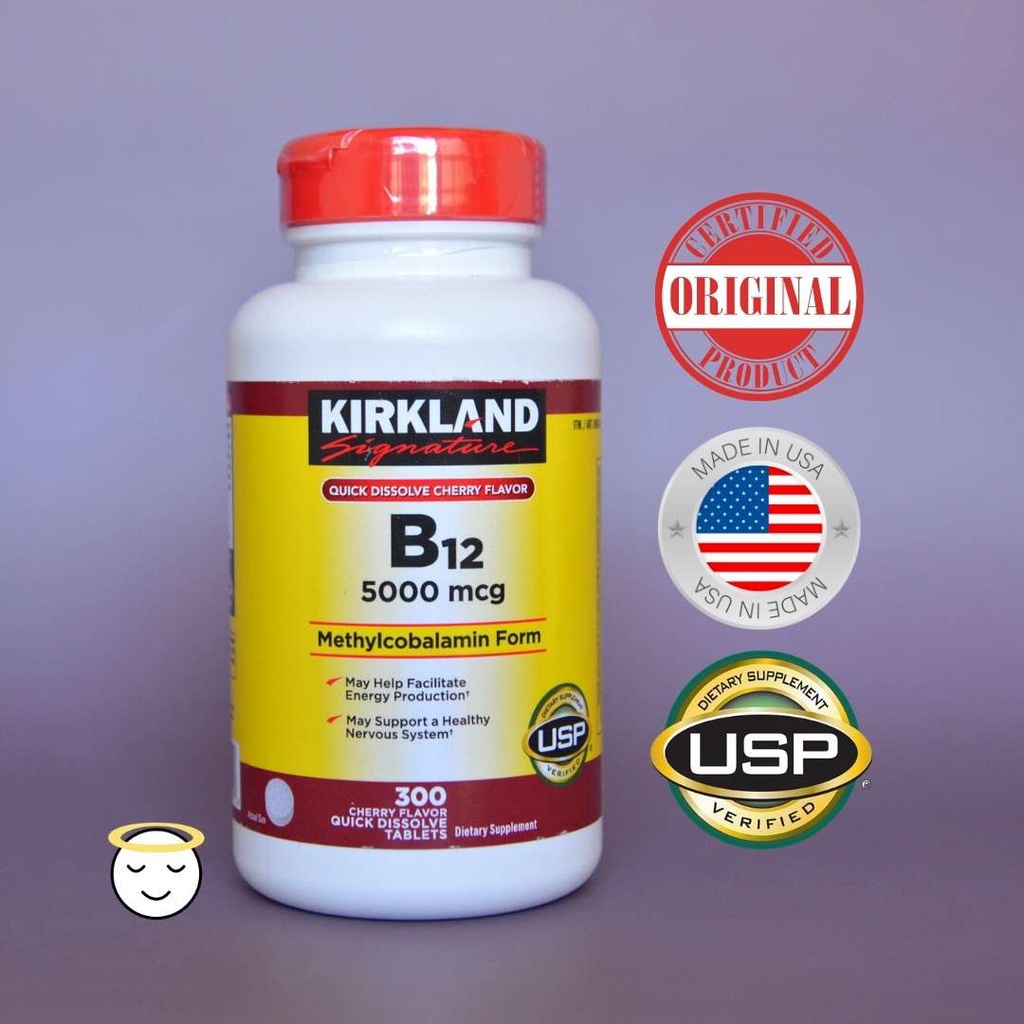 Kirkland Vitamin B12 5000 mcg (300 tablets) EXP May 2025 Shopee