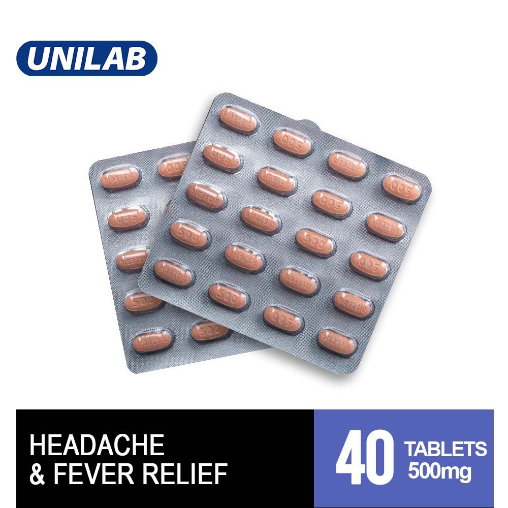 Unilab Biogesic 40 Tablets 500mg Paracetamol for Headache and Fever Relief Shopee Philippines