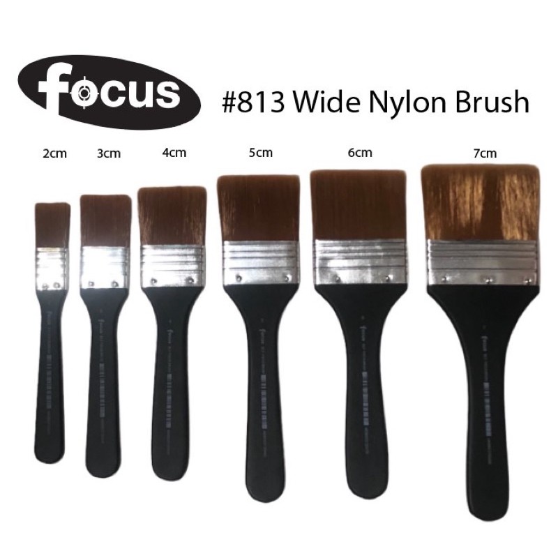 Paint Brush for Artist Wide Nylon Type (2cm, 3cm, 4cm, 5cm, 6cm and 7cm