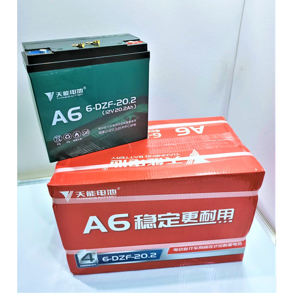 ebike battery 12volts 20.2AH, the newest A6 series of tianneng brand