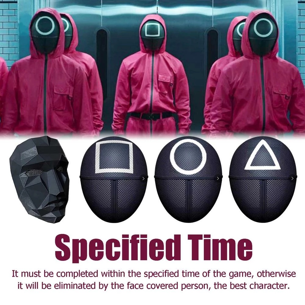 （In Stock）Squid Game with The Same Face Mask Halloween Cosplay Makeup