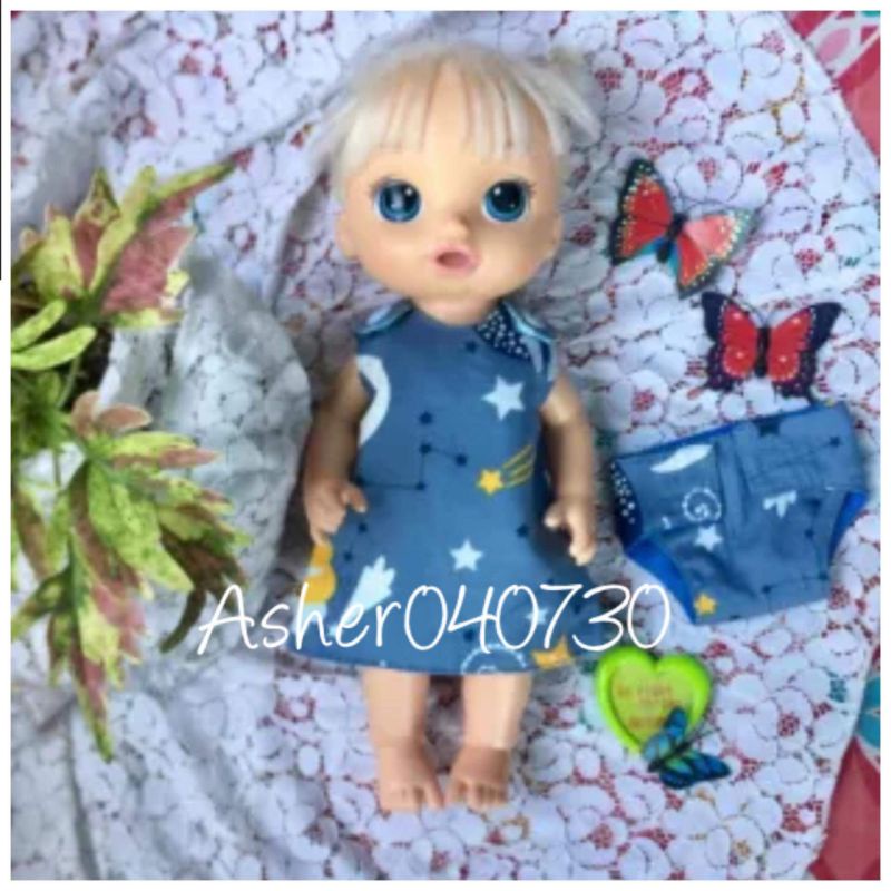 Baby Alive Clothes/Baby Alive Reversible Dress with Matching Diaper