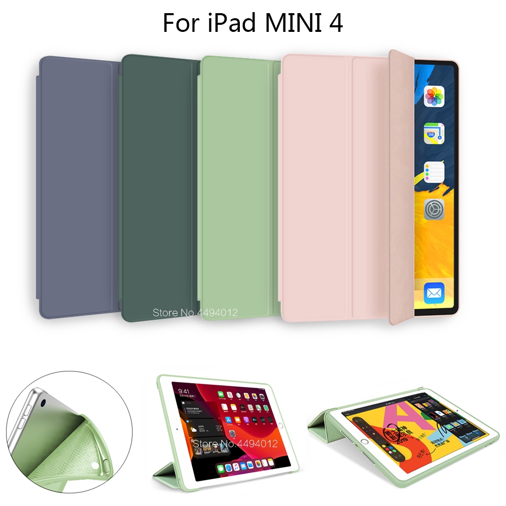 Apple Ipad Mini 4 A1538 A1550 Case Pu Leather Back Trifold Stand Auto Sleep/Wake Up Smart Cover | Shopee Philippines