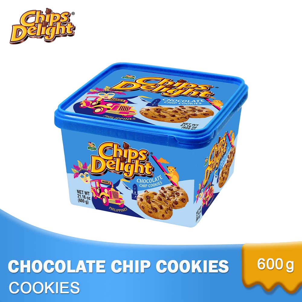 Chips Delight Chocolate Chip Cookies Tub 600g Shopee Philippines