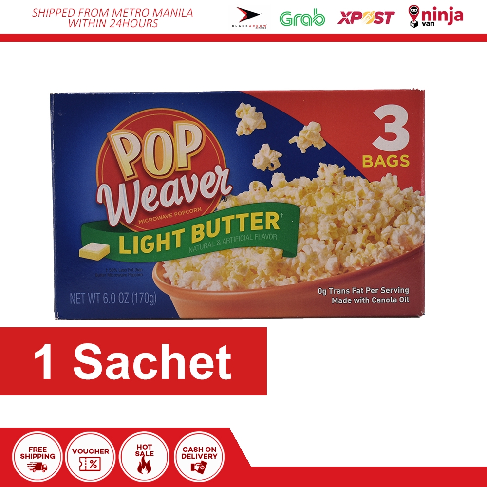 Pop Weaver Microwave Popcorn Light Butter ( 1 Sachet ) Shopee Philippines
