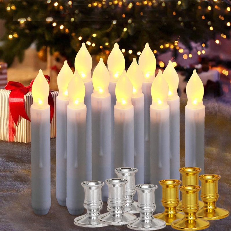 Wedding LED Long Candles / Warm White Flameless Light / Christmas