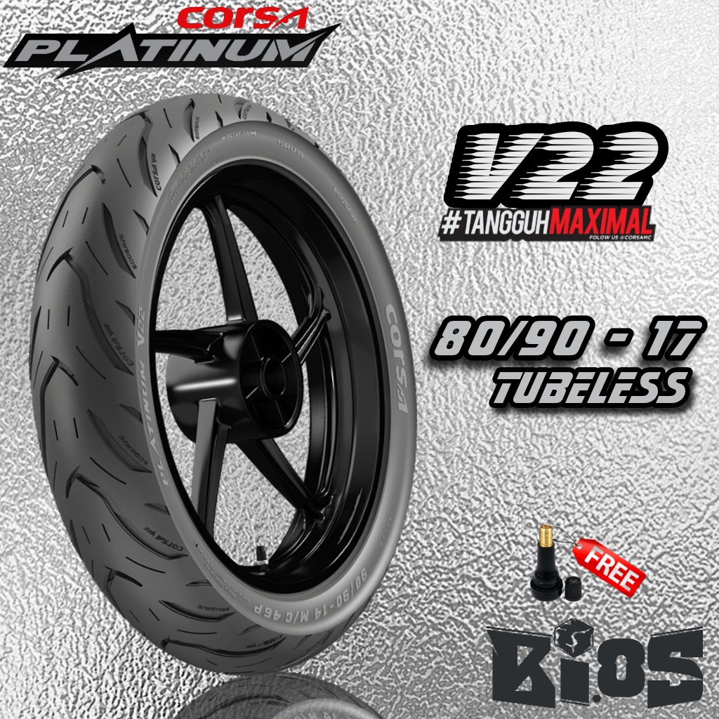 Tire CORSA PLATINUM V22 80/9017 TUBLESS Duck Motorcycle Tire Shopee