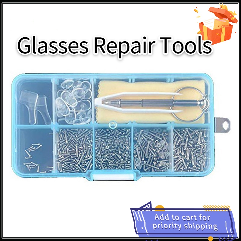 Eyeglass Sunglass Kit with Tweezers Screwdriver Tiny Mini Screws Nuts