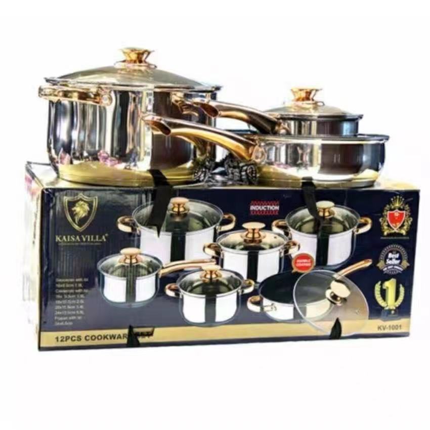 Kaisa Villa 12 Pieces Stainless Steel Induction Cookware Set Shopee Philippines