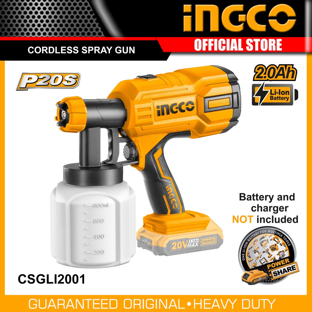 Ingco CSGLI2001 20V LithiumIon Cordless Spray Gun POWERSHARE Shopee