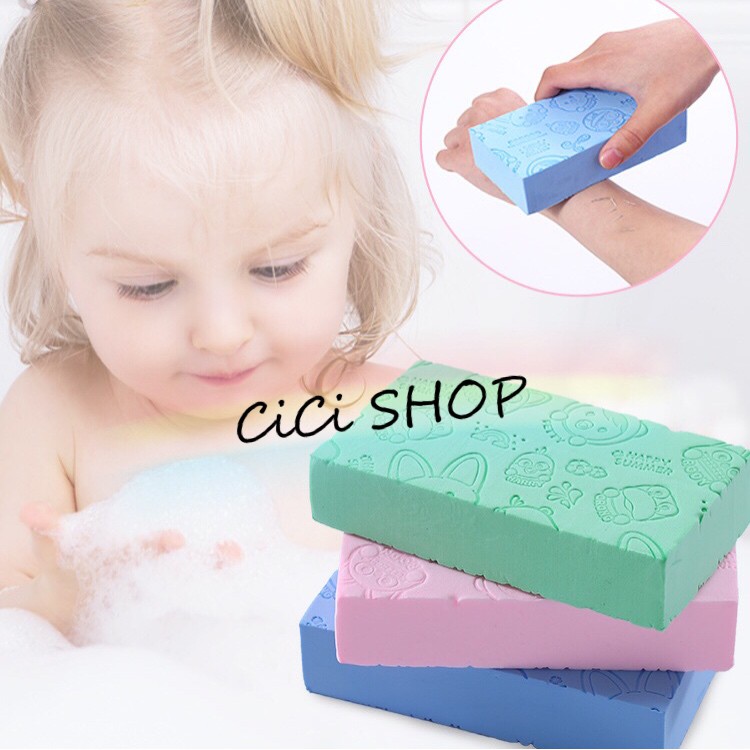 CiCi Kid Sponge Clay Bath Sponge Printed Scrub Shower Baby Scrubber