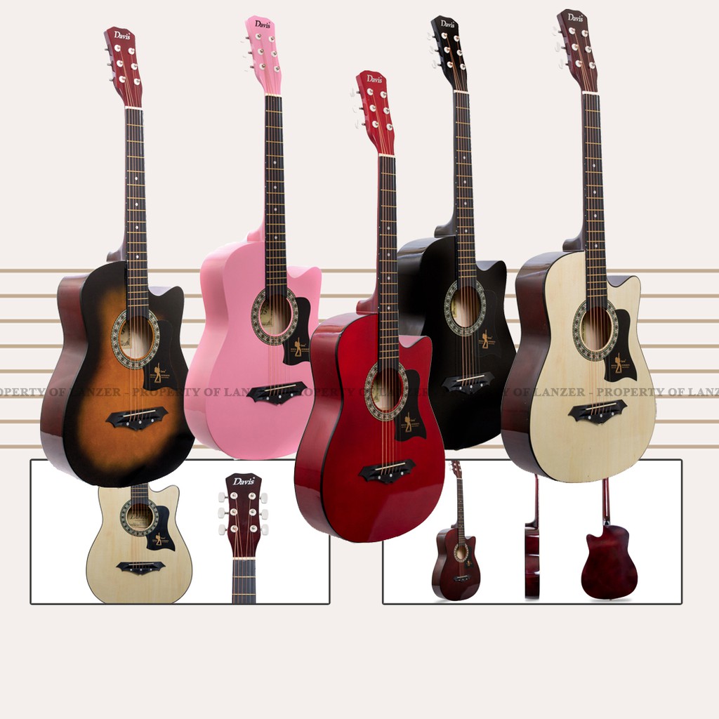 High Quality 38 Inch Davis Acoustic Guitar with FREE Bag Shopee