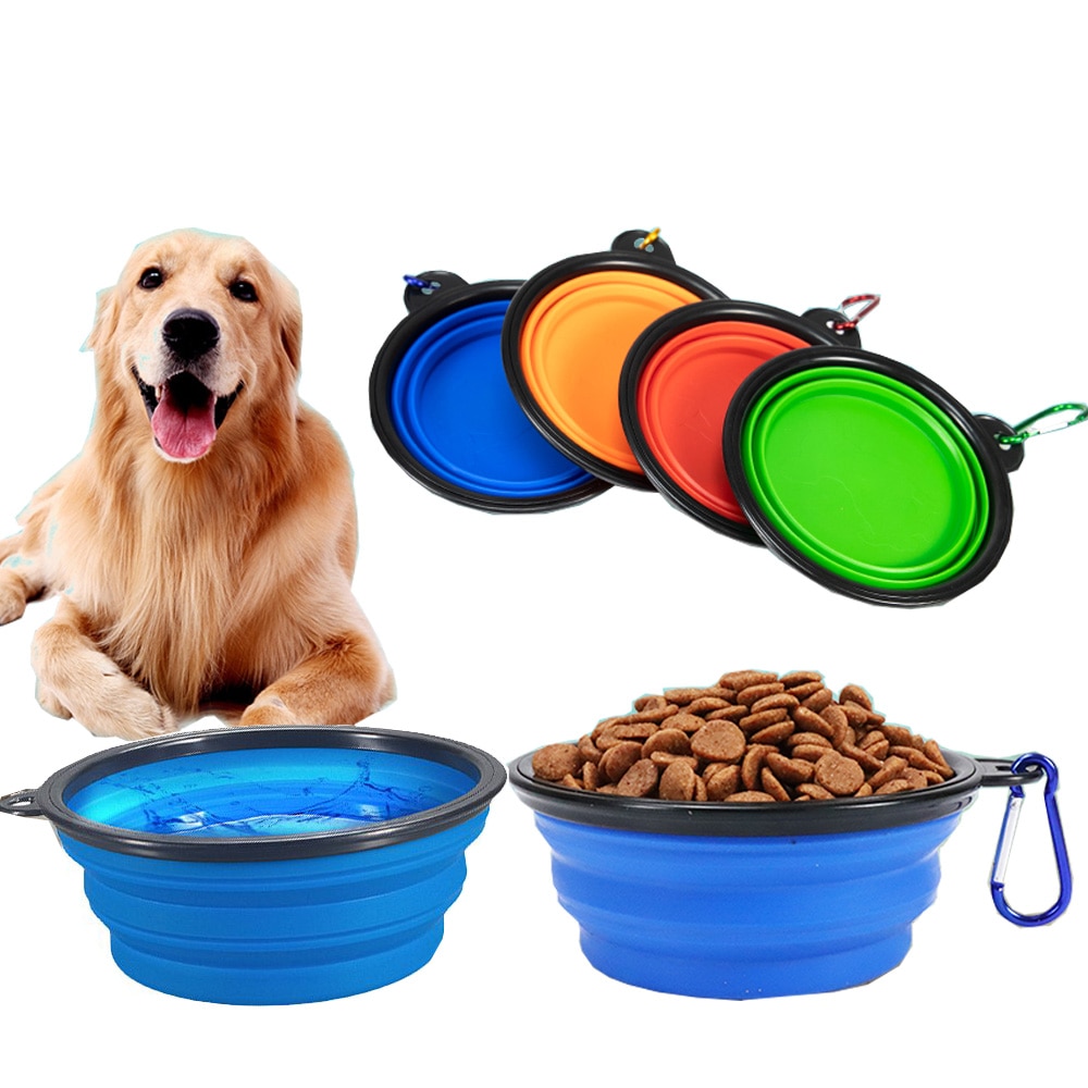 350ML Pet Bowl Folding Silicone Travel Dog Bowls Walking Portable Water Bowl for Small Medium
